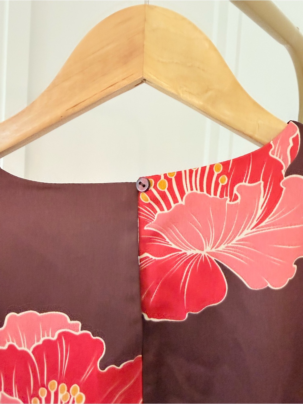 Nicole Miller Brown Midi Dress with Pink Floral Print - Picture 7 of 8